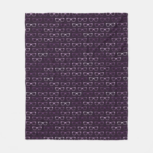 Couverture Polaire Motif de lunettes de vue mignonne violet (Devant)