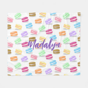 Couverture Polaire motif de macarons colorés
