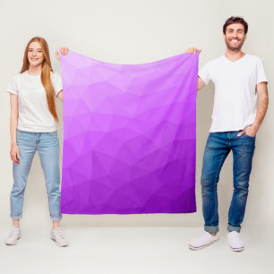 Couverture Polaire Motif de maillage géométrique dégradé de lavande v
