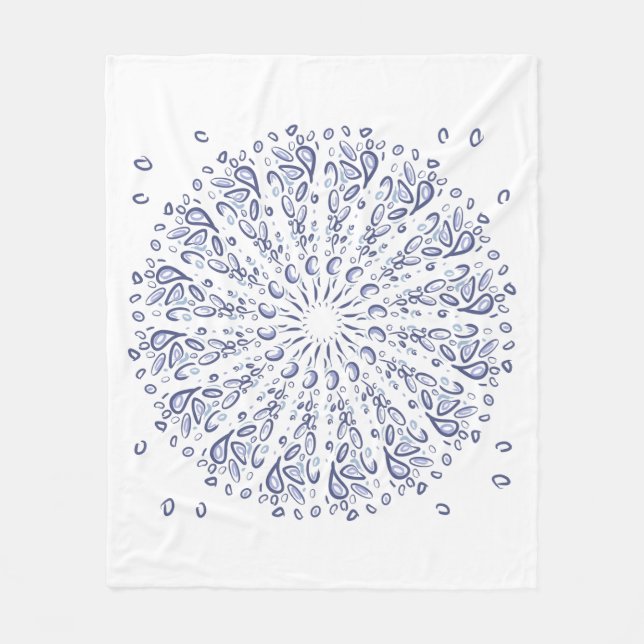 Couverture Polaire Motif de mandala bleu (Devant)