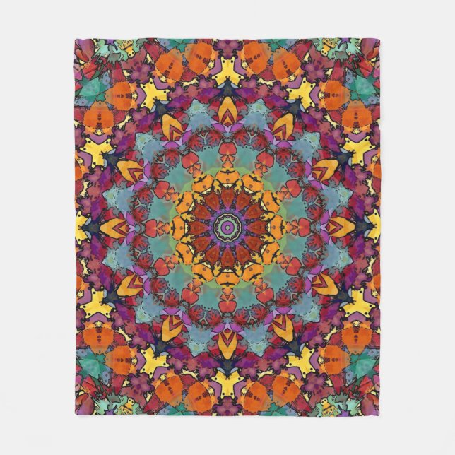 Couverture Polaire Motif de mandala de kaléidoscope fractal-64351 (Devant)
