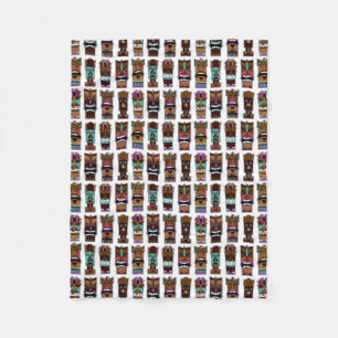 Couverture Polaire Motif de masques de Tiki