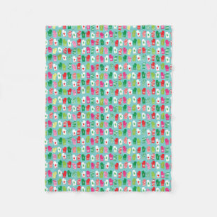 Couverture Polaire Motif de mitaines de vacances de Noël