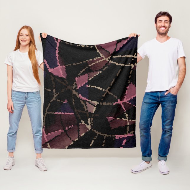 Couverture Polaire motif de mosaïque Abstrait (En situation)