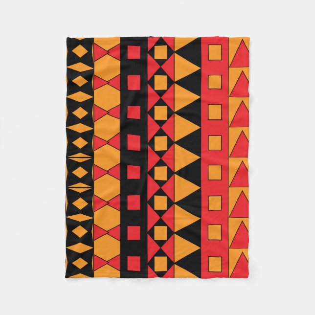 Couverture Polaire Motif de mosaïque géométrique africain ethnique (Devant)