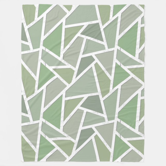 Couverture Polaire Motif de mosaïque vert olive (Devant)