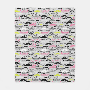 Couverture Polaire Motif de moustache, rétro style