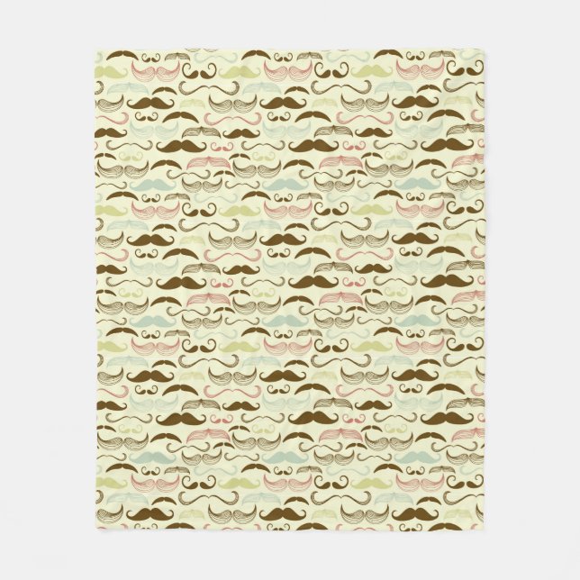 Couverture Polaire Motif de moustache, rétro style 4 (Devant)