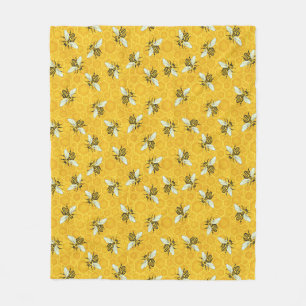 Couverture Polaire Motif de nature d'abeille de ruche de nid