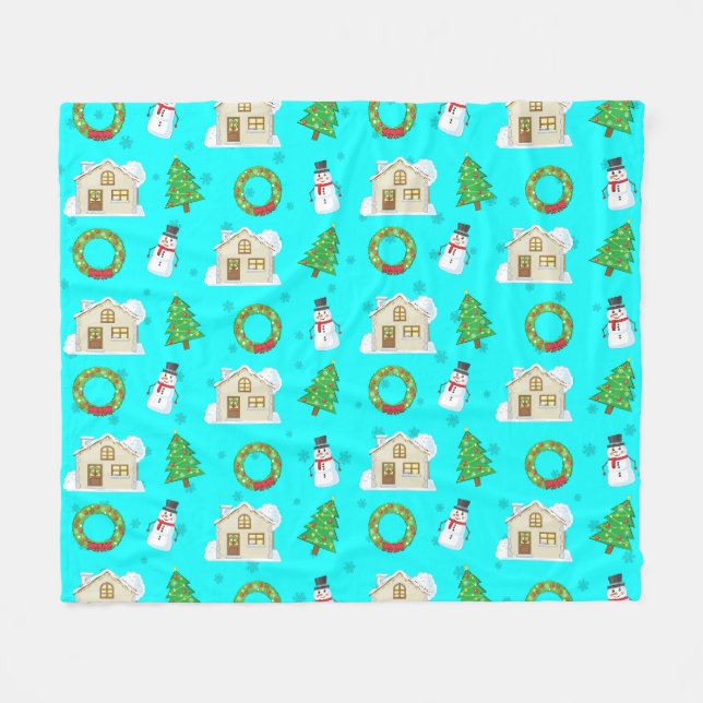 Couverture Polaire Motif de Noël   (Devant (Horizontal))