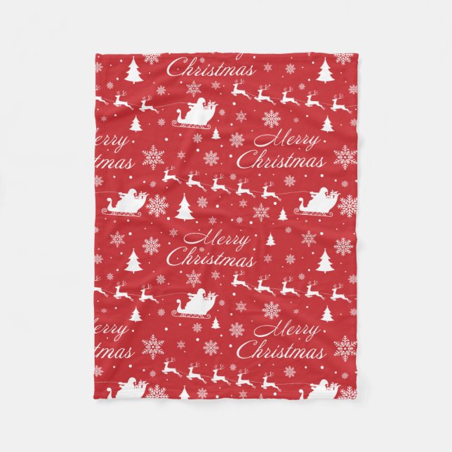 Couverture Polaire Motif de Noël (Devant)