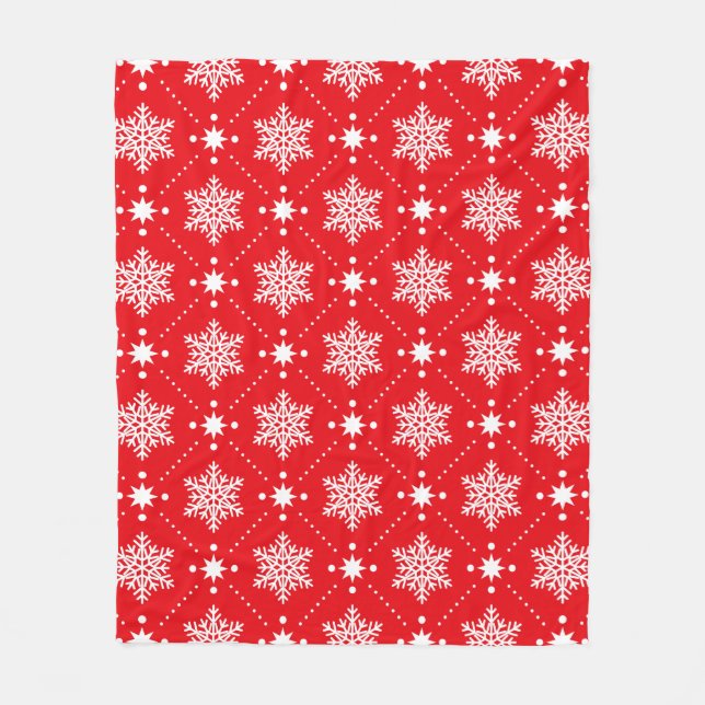 Couverture Polaire Motif De Noël Cosy Rouge Et Blanc (Devant)