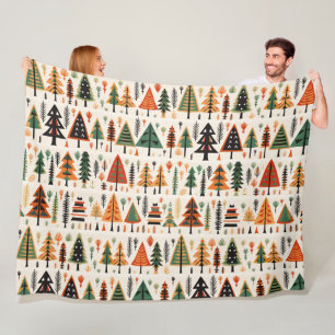 Couverture Polaire Motif de Noël d'art populaire scandinave