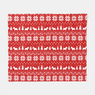 Couverture Polaire Motif de Noël de silhouettes de Terrier d'écossa