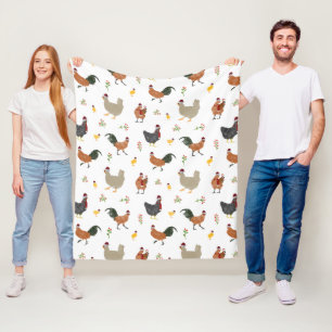 Couverture Polaire Motif de Noël Poulets et poulets