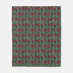 Couverture Polaire Motif de Noël rouge et vert tendance