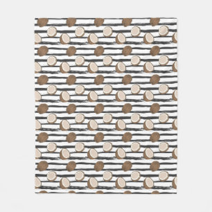 Couverture Polaire Motif de noix de coco sur Grunge Stripes