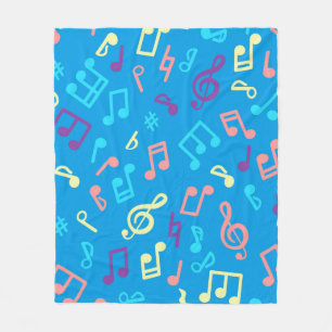Couverture Polaire Motif de notes musicales