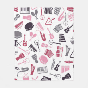 Couverture Polaire Motif de notes musicales