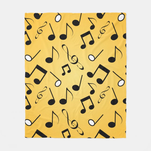 Couverture Polaire Motif de notes musicales (Devant)