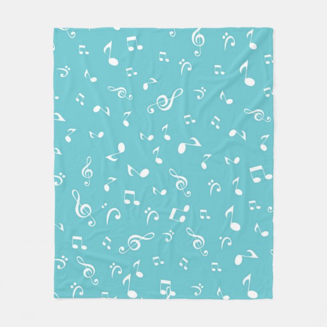 Couverture Polaire Motif de notes musicales (Devant)