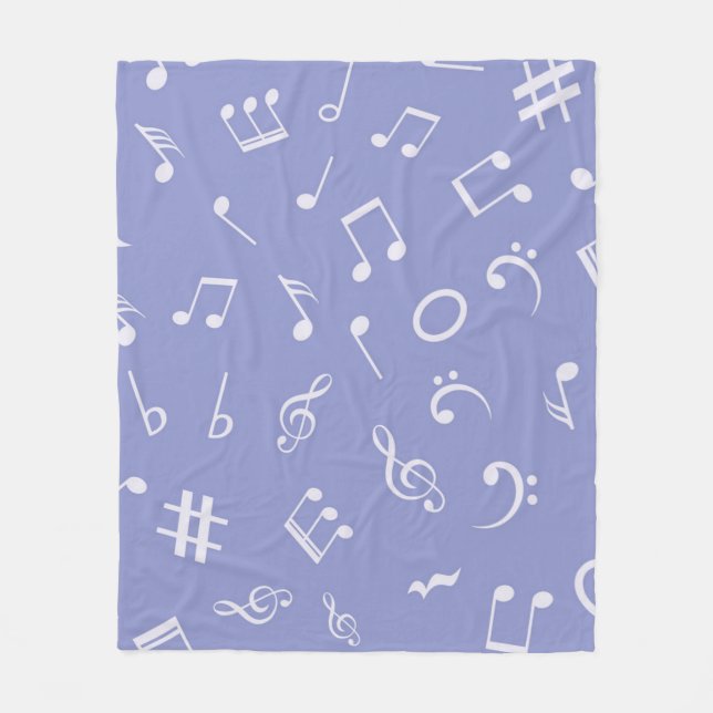Couverture Polaire Motif de notes musicales (Devant)