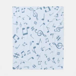 Couverture Polaire Motif de notes musicales