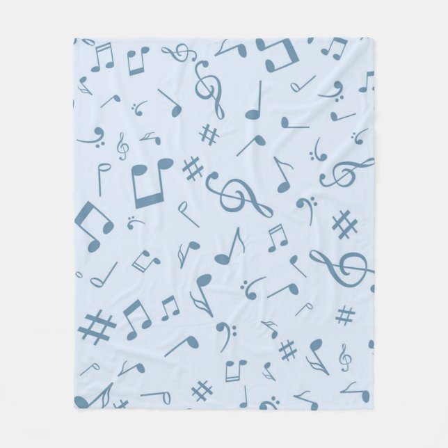 Couverture Polaire Motif de notes musicales (Devant)