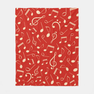 Couverture Polaire Motif de notes musicales