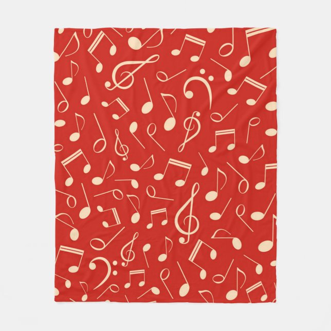 Couverture Polaire Motif de notes musicales (Devant)