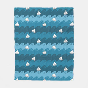 Couverture Polaire Motif de papier de bateaux