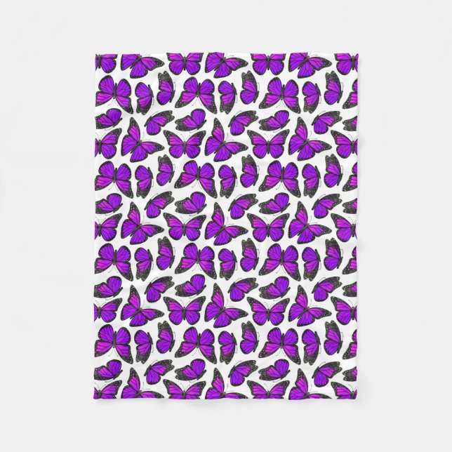 Couverture Polaire Motif de papillon pourpre de monarque (Devant)