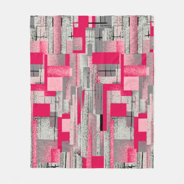 Couverture Polaire motif de patchwork numérique aquarelle transparent (Devant)