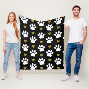 Couverture Polaire Motif De Pâtes, Pâtes De Chien, Pâtes Blanches, Co