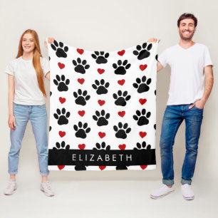 Couverture Polaire Motif De Pâtes, Pâtes Noires, Coeurs Rouges, Votre