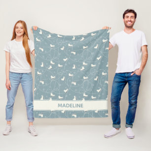Couverture Polaire Motif de patinage sur glace et de flocon de neige