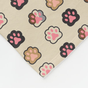 Couverture Polaire Motif de pattes de chat