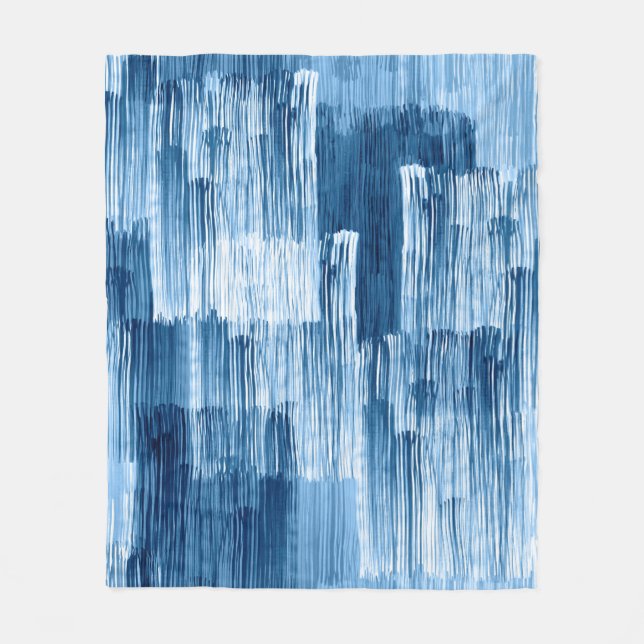 Couverture Polaire Motif de peinture Abstrait bleu (Devant)