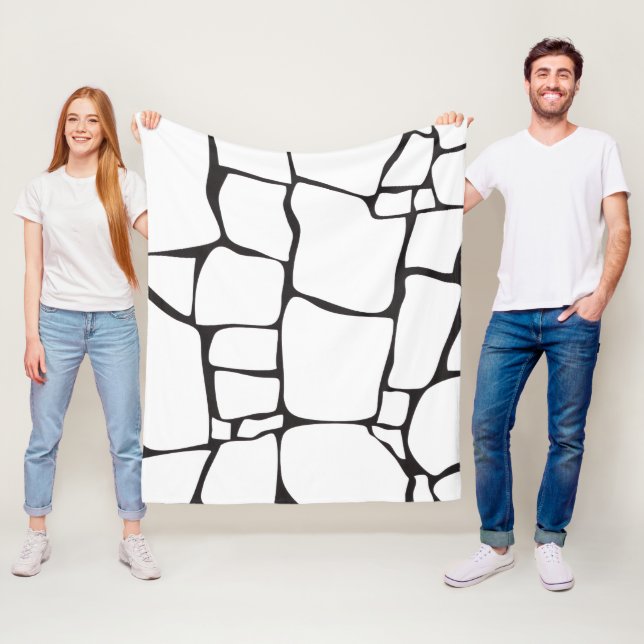 Couverture Polaire Motif de pierre abstrait moderne (En situation)