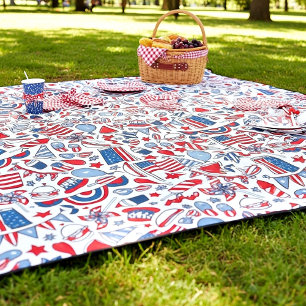 Couverture Polaire Motif de pique-nique patriotique