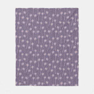 Couverture Polaire Motif de pissenlits bohèmes bleu rose