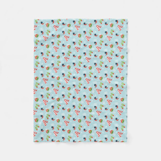 Couverture Polaire Motif de plaisir d'hiver (Devant)