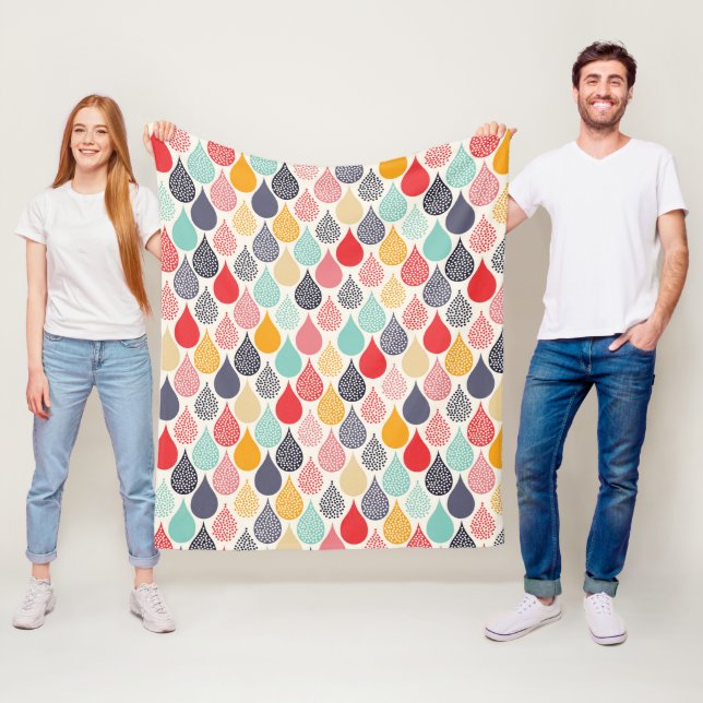 Couverture Polaire Motif de point d'art pop Raindrop (En situation)