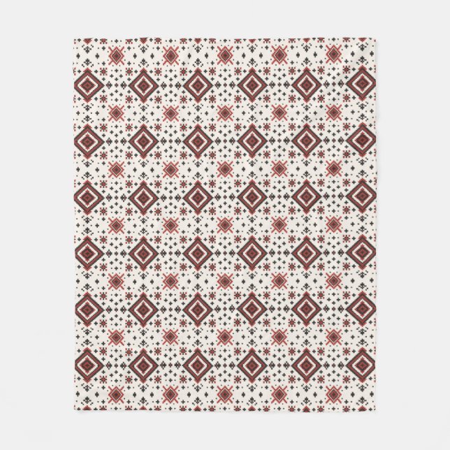 Couverture Polaire Motif de point de croix diamant folklorique sans c (Devant)
