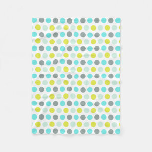 Couverture Polaire Motif de point jaune bleu de polka de menthe