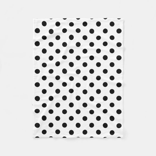 Couverture Polaire Motif de point noir et blanc de polka (Devant)