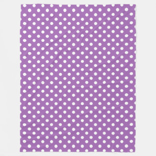 Couverture Polaire Motif de point pourpre et blanc de polka