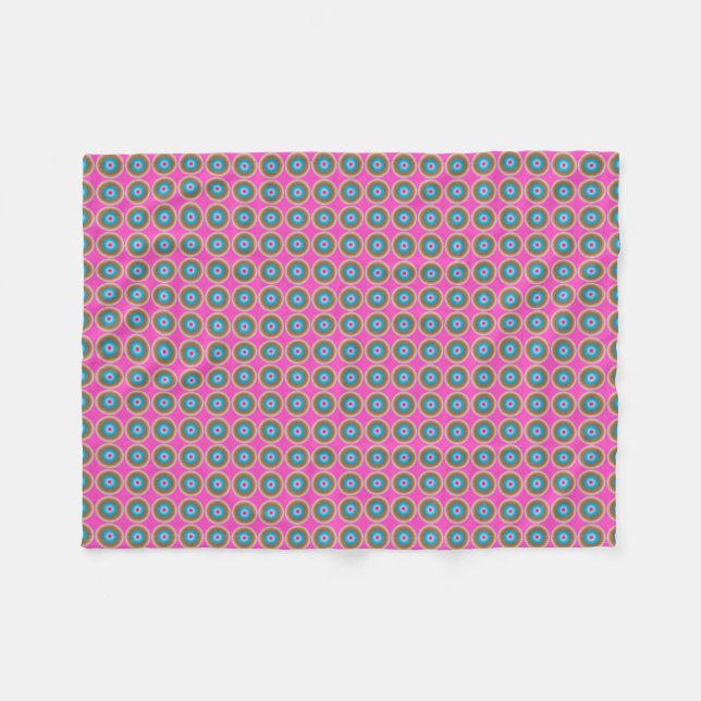 Couverture Polaire Motif de point rétroactif - bleu rose jaune (Devant (Horizontal))