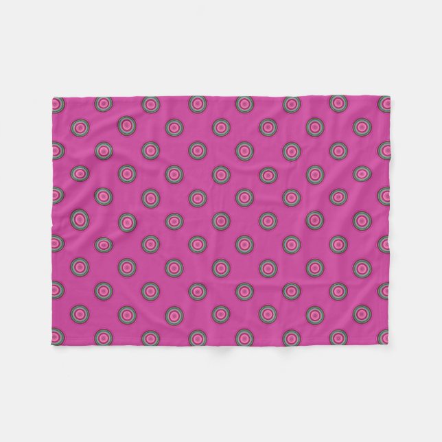 Couverture Polaire Motif de point rose chaud (Devant (Horizontal))