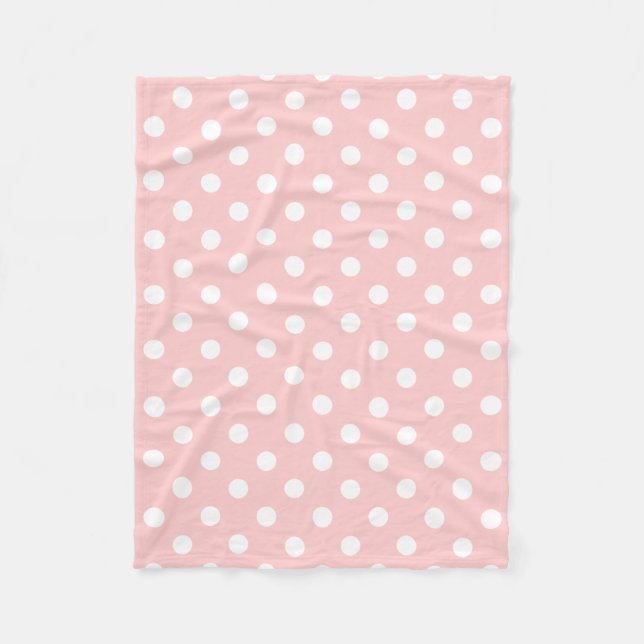 Couverture Polaire Motif de point rose et blanc de polka (Devant)